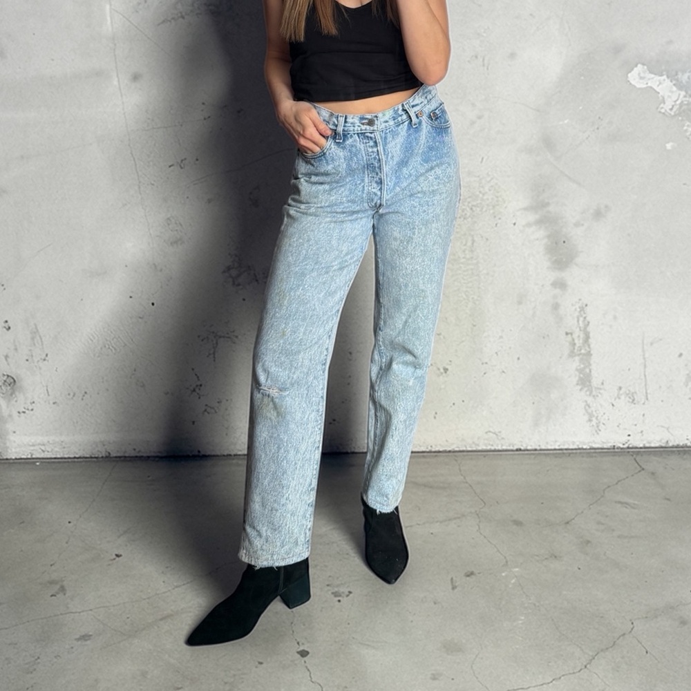 Vintage Levi’s USA Light Wash Distressed Acid Wash